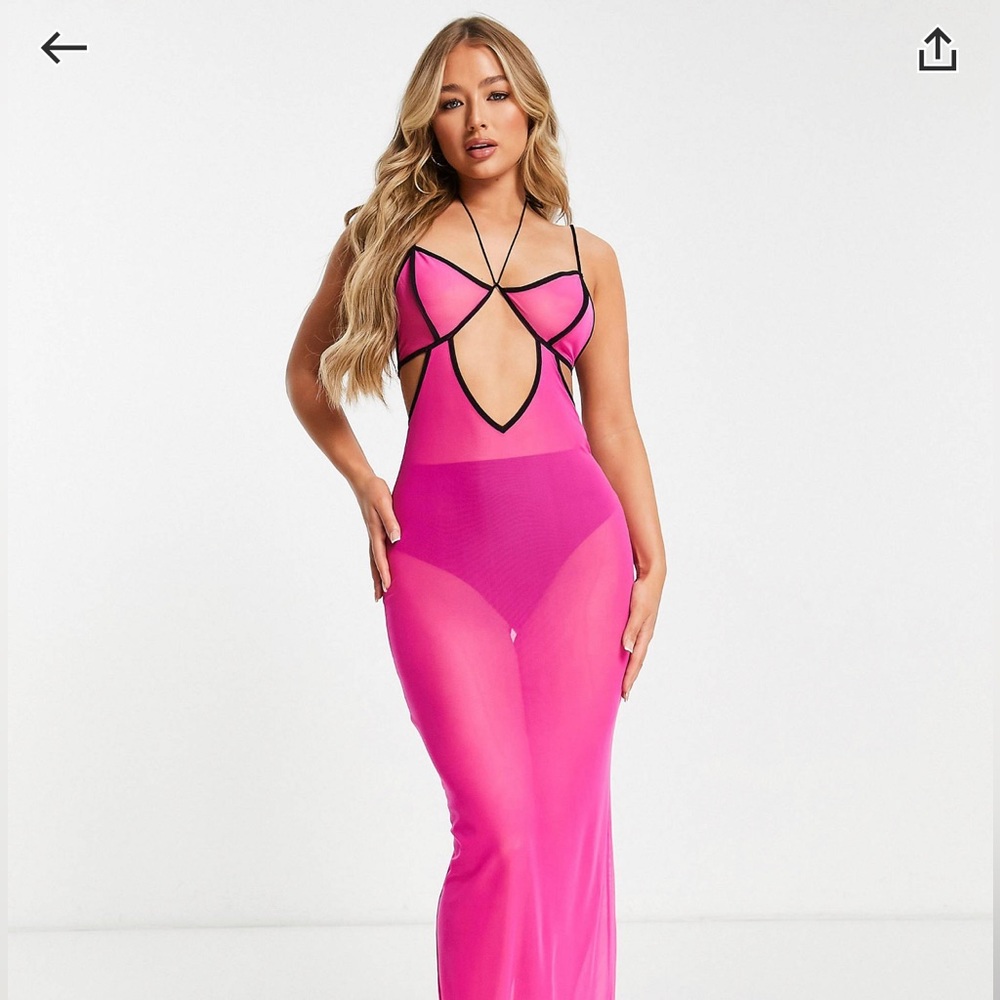 ASOS Neon Pink Mesh Dress